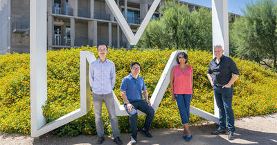 From left to right: Professors Tao Ye, Hui Cai, Sayantani Ghosh and Michael Scheibner are core members of the VISION team.